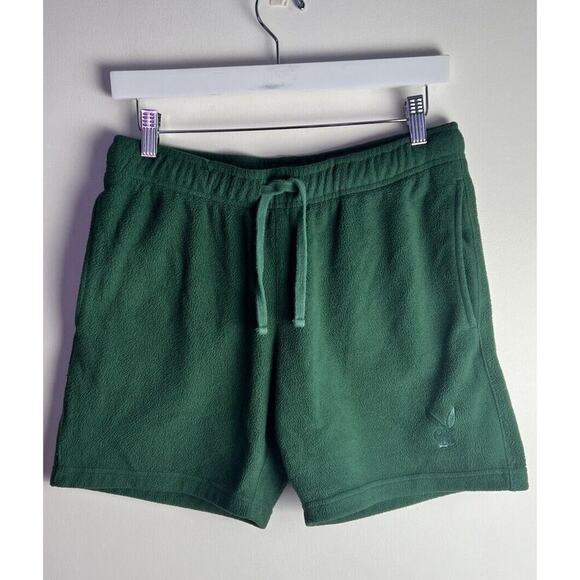 Playboy by Pacsun Men's Small Green Fleece Activewear‎ Shorts Bunny Logo - Picture 1 of 8